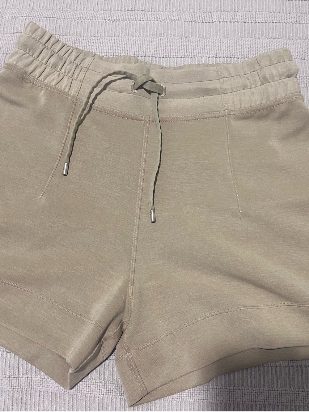 lululemon athletica Taupe/Cream Drawstring Athletic Shorts